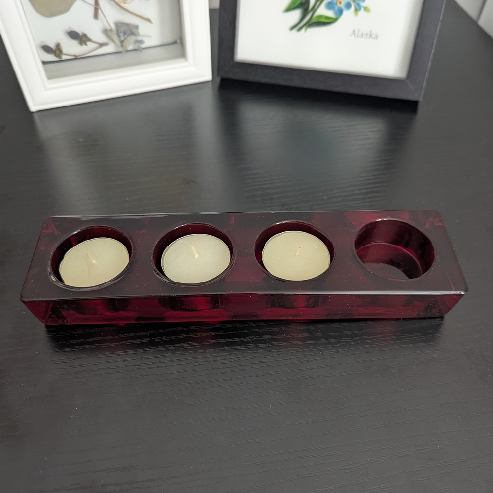 Crate&Barrel Deep Red Tealight Holder